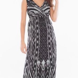 NWT Soma Chiffon Maxi Dress Arch Ikat Black/Gray Size large